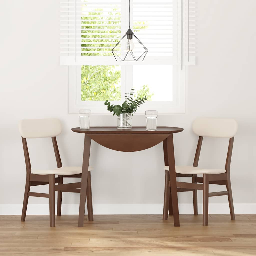 Sedie da Pranzo con Cuscini 2pz Marrone Legno Massello di Hevea 4102435