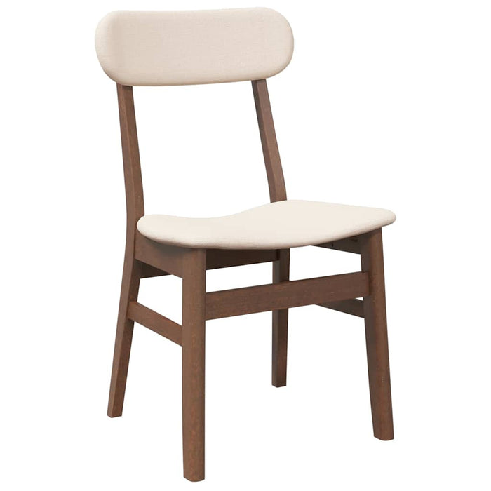 Sedie da Pranzo con Cuscini 2pz Marrone Legno Massello di Hevea 4102435