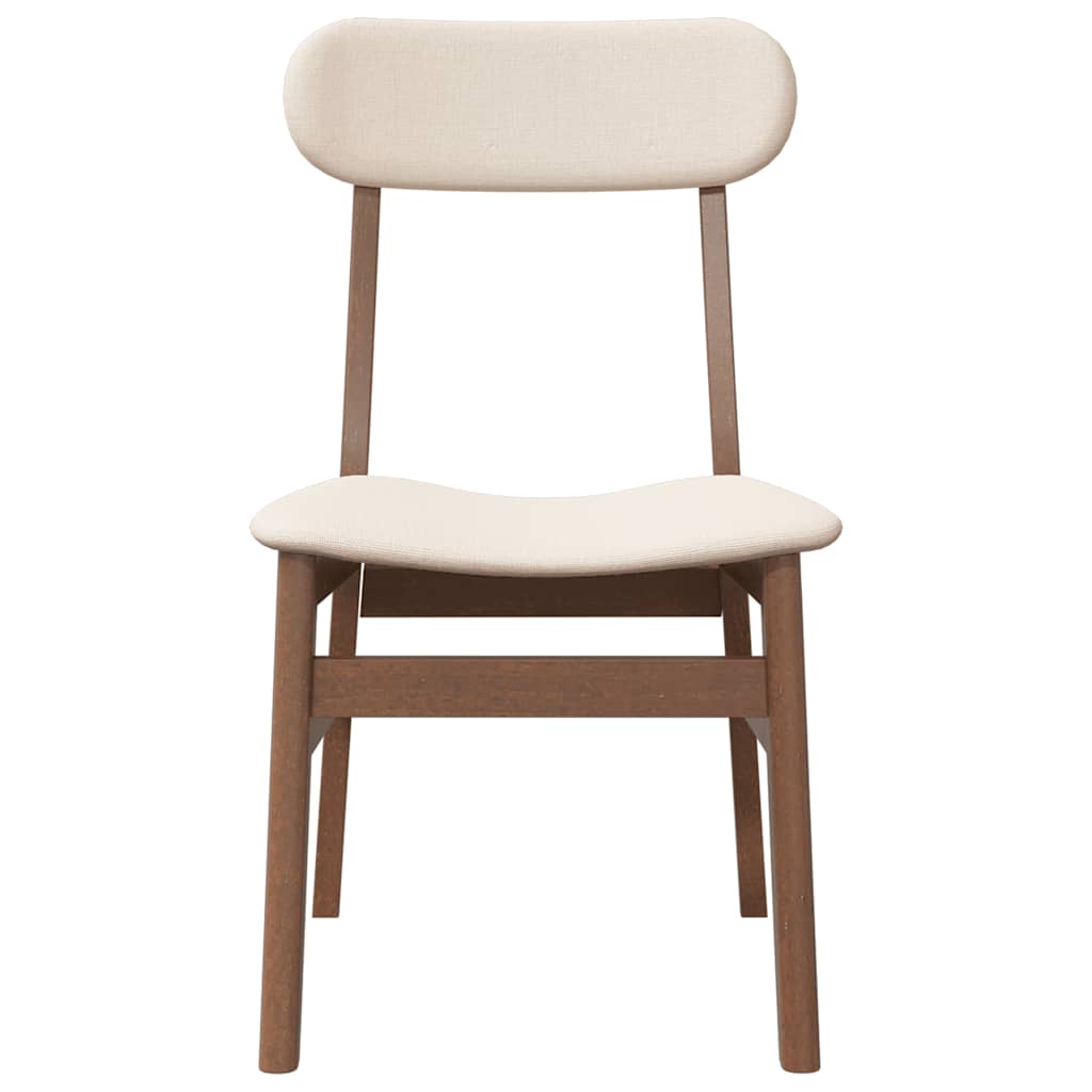 Sedie da Pranzo con Cuscini 2pz Marrone Legno Massello di Hevea