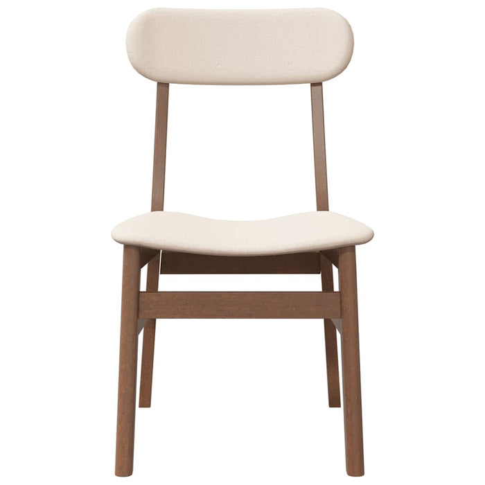 Sedie da Pranzo con Cuscini 2pz Marrone Legno Massello di Hevea 4102435