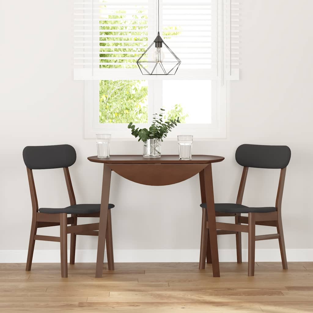 Sedie da Pranzo con Cuscini 2pz Marrone Legno Massello di Hevea 4102436