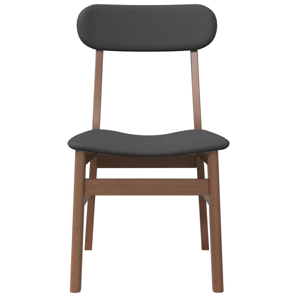 Sedie da Pranzo con Cuscini 2pz Marrone Legno Massello di Hevea 4102436