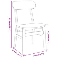 Sedie da Pranzo 2 pz in Legno Massello di Hevea 4102438
