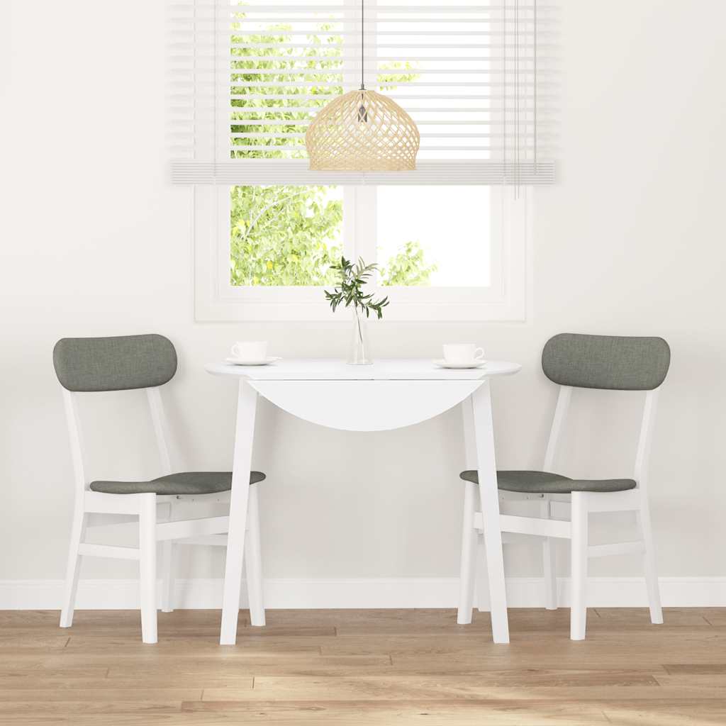 vidaXL Sedie da Pranzo con Cuscini 2 pz Bianco Legno Massello di Hevea