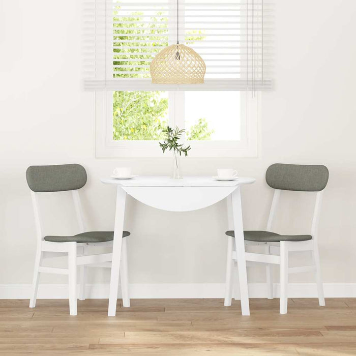 Sedie da Pranzo con Cuscini 2 pz Bianco Legno Massello di Hevea 4102439