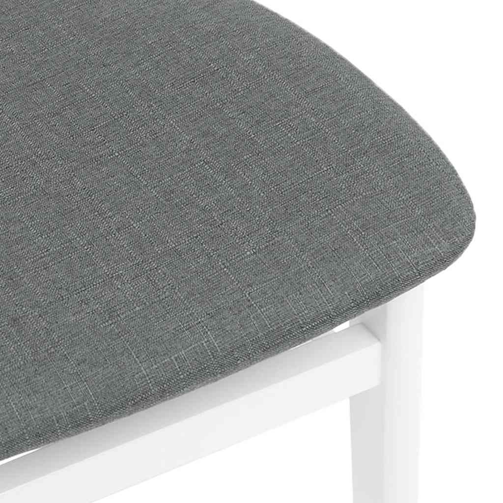 vidaXL Sedie da Pranzo con Cuscini 2 pz Bianco Legno Massello di Hevea