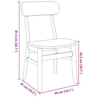 Sedie da Pranzo 2 pz Bianche in Legno Massello di Hevea 4102441