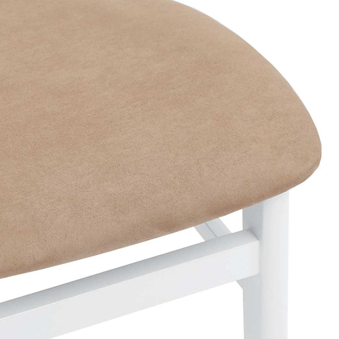 Sedie da Pranzo con Cuscini 2 pz Bianco Legno Massello di Hevea