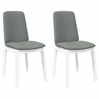 Sedie da Pranzo con Cuscini 2 pz Bianco Legno Massello di Hevea 4102446