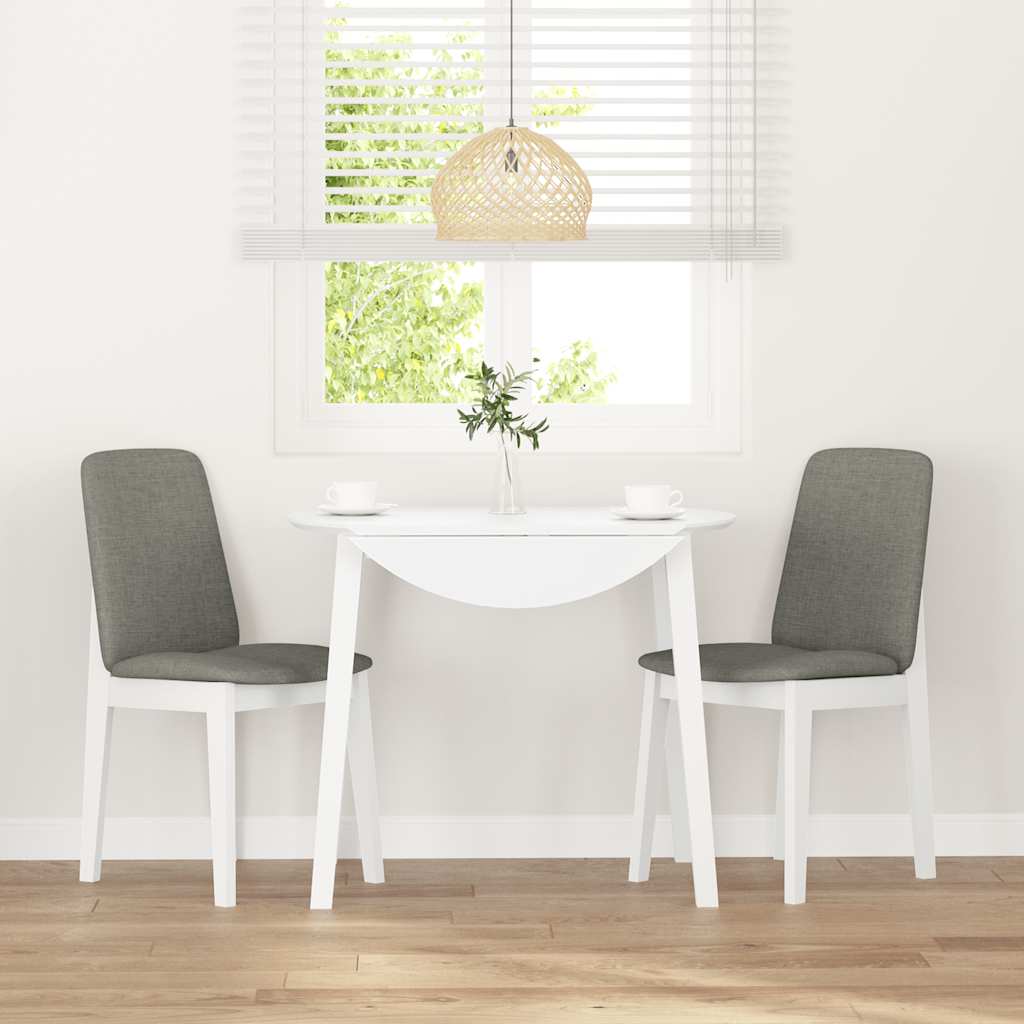 Sedie da Pranzo con Cuscini 2 pz Bianco Legno Massello di Hevea 4102446