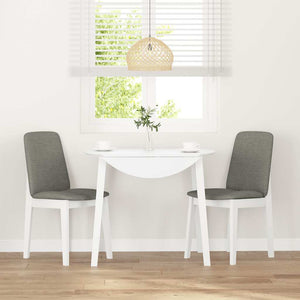 Sedie da Pranzo con Cuscini 2 pz Bianco Legno Massello di Hevea 4102446