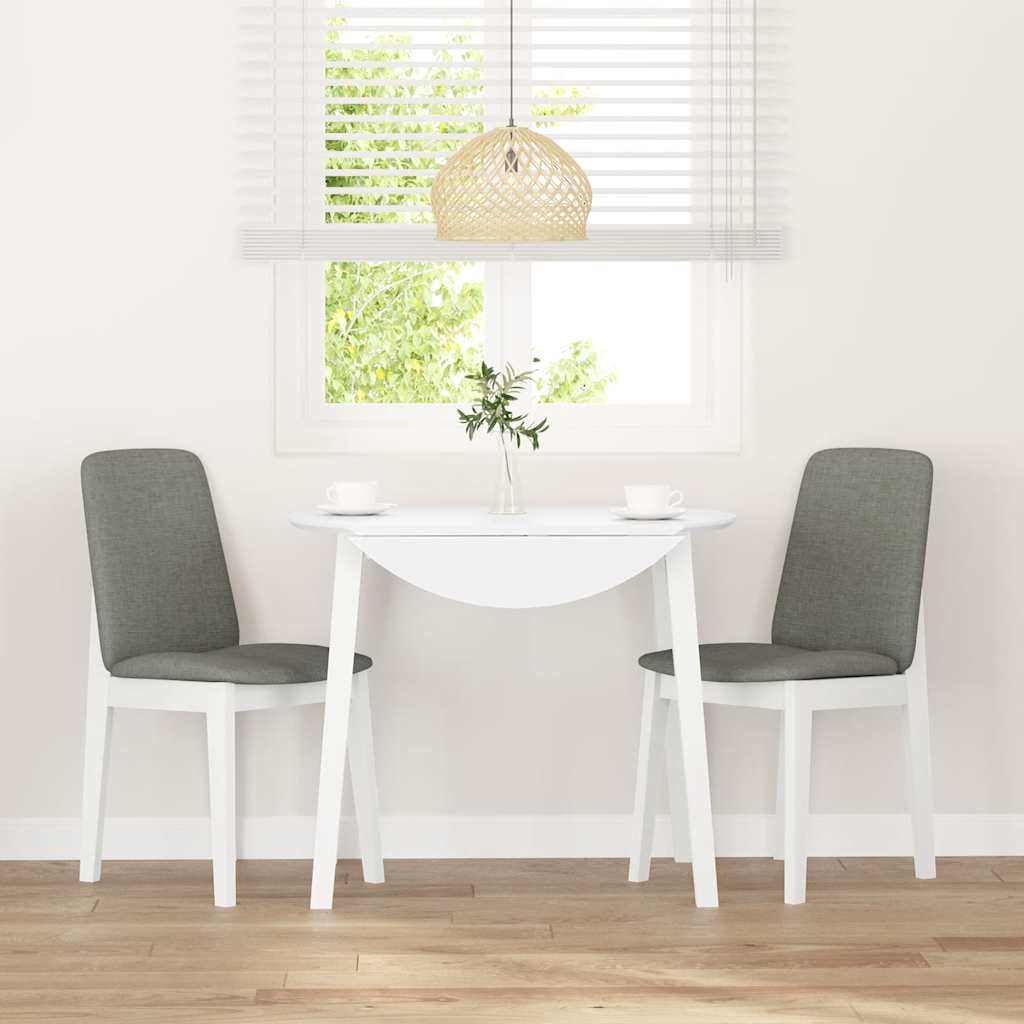 vidaXL Sedie da Pranzo con Cuscini 2 pz Bianco Legno Massello di Hevea