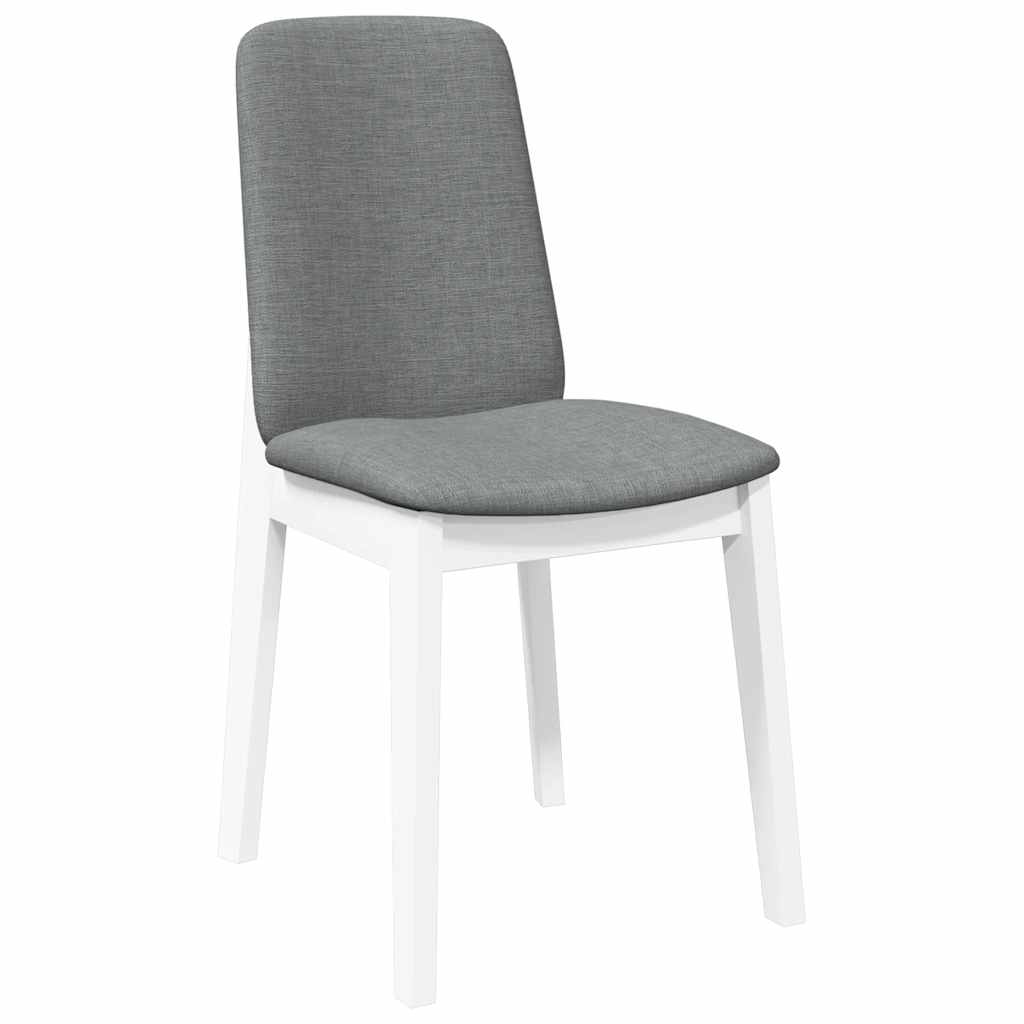 Sedie da Pranzo con Cuscini 2 pz Bianco Legno Massello di Hevea 4102446