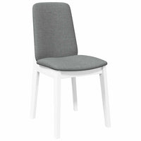 Sedie da Pranzo con Cuscini 2 pz Bianco Legno Massello di Hevea 4102446