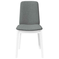 Sedie da Pranzo con Cuscini 2 pz Bianco Legno Massello di Hevea 4102446