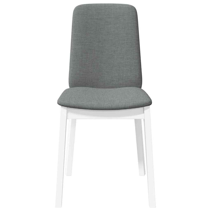 Sedie da Pranzo con Cuscini 2 pz Bianco Legno Massello di Hevea 4102446