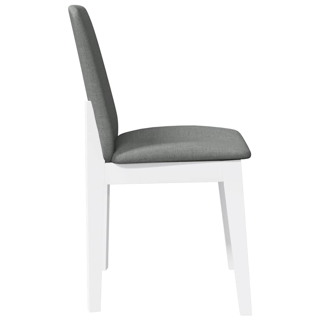 Sedie da Pranzo con Cuscini 2 pz Bianco Legno Massello di Hevea 4102446