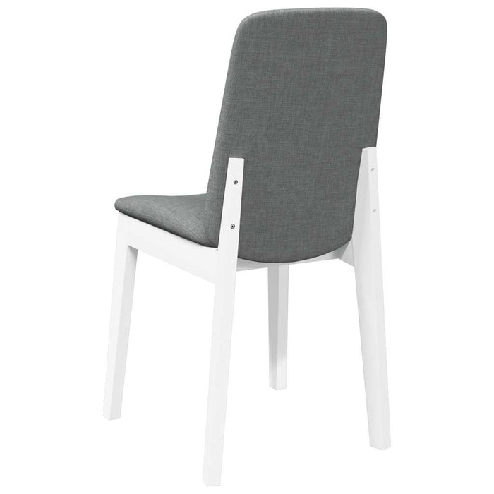 Sedie da Pranzo con Cuscini 2 pz Bianco Legno Massello di Hevea 4102446