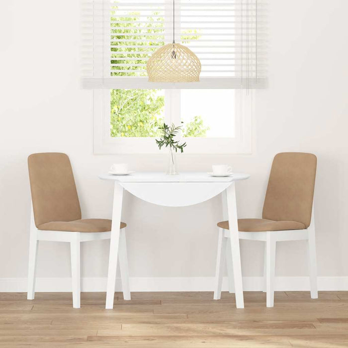 Sedie da Pranzo con Cuscini 2 pz Bianco Legno Massello di Hevea 4102447