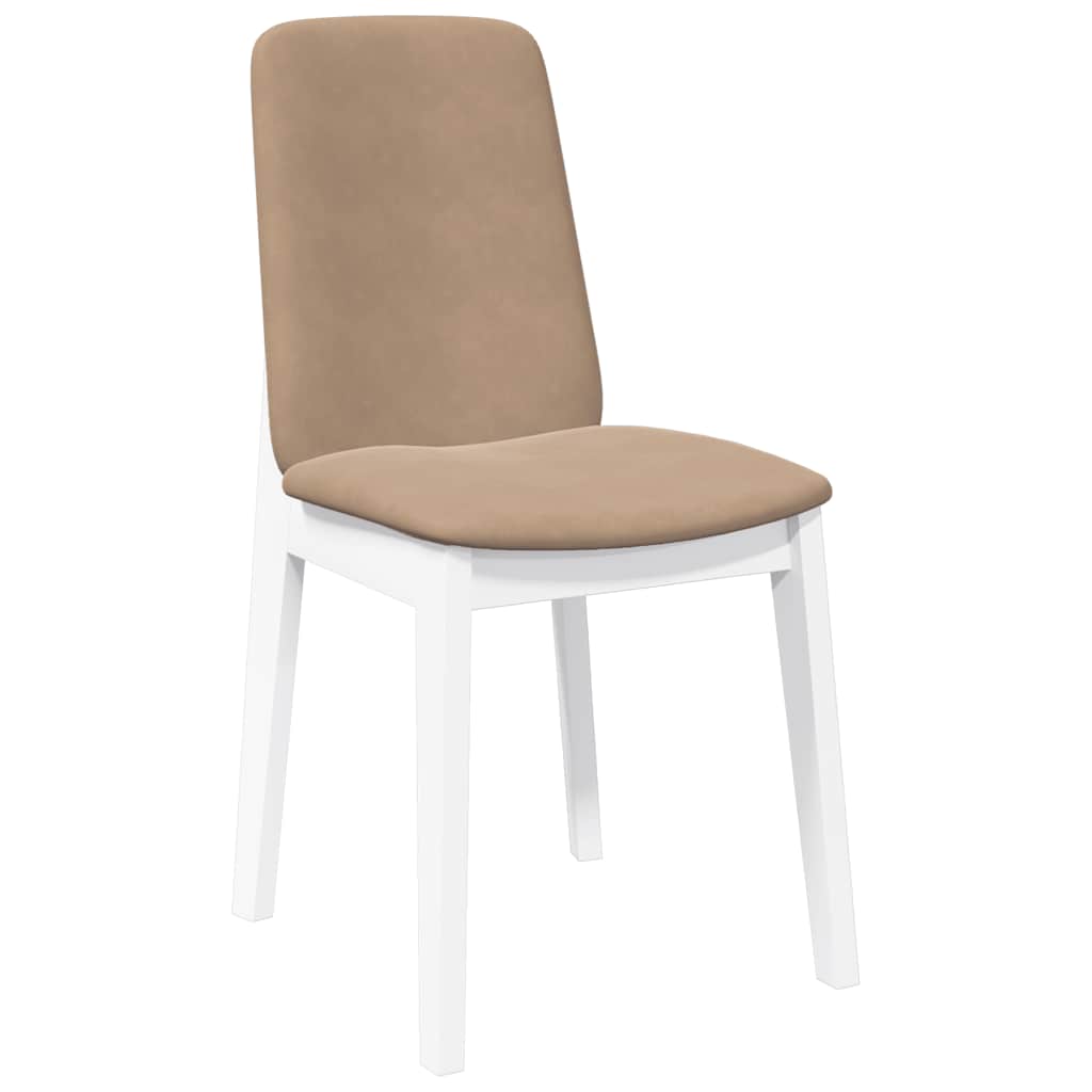Sedie da Pranzo con Cuscini 2 pz Bianco Legno Massello di Hevea 4102447