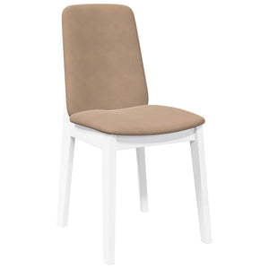 Sedie da Pranzo con Cuscini 2 pz Bianco Legno Massello di Hevea 4102447