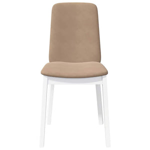 Sedie da Pranzo con Cuscini 2 pz Bianco Legno Massello di Hevea 4102447