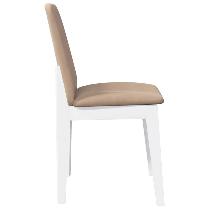 Sedie da Pranzo con Cuscini 2 pz Bianco Legno Massello di Hevea 4102447