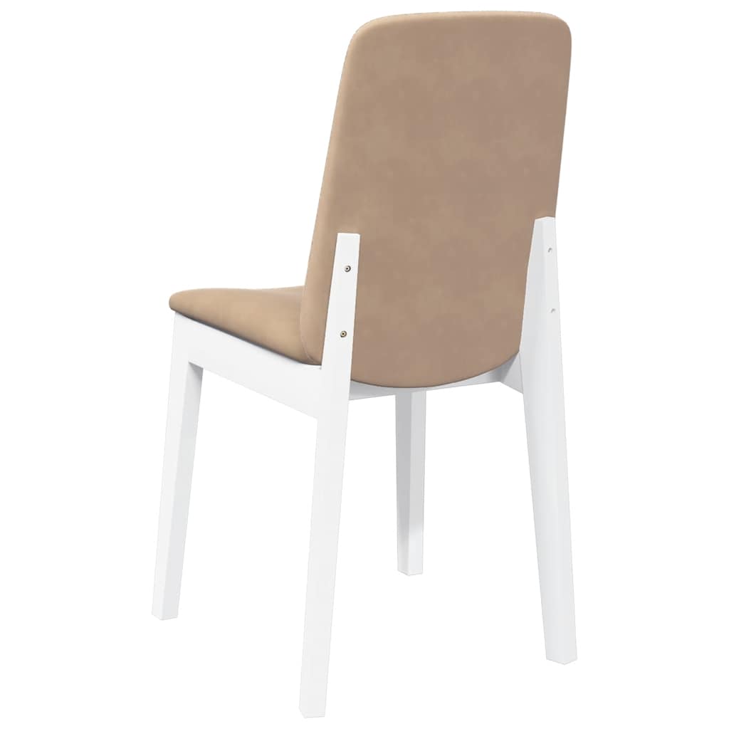 Sedie da Pranzo con Cuscini 2 pz Bianco Legno Massello di Hevea 4102447