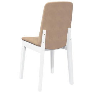 Sedie da Pranzo con Cuscini 2 pz Bianco Legno Massello di Hevea 4102447