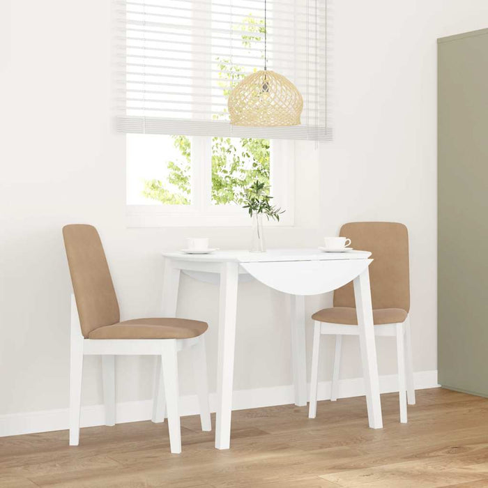 Sedie da Pranzo con Cuscini 2 pz Bianco Legno Massello di Hevea 4102447