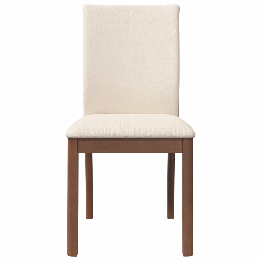 Sedie da Pranzo con Cuscini 2pz Marrone Legno Massello di Hevea