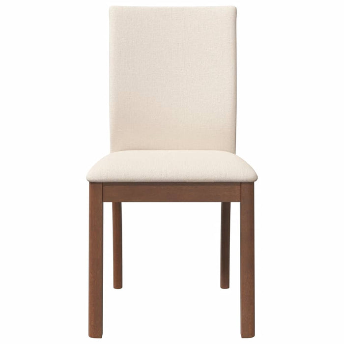 Sedie da Pranzo con Cuscini 2pz Marrone Legno Massello di Hevea