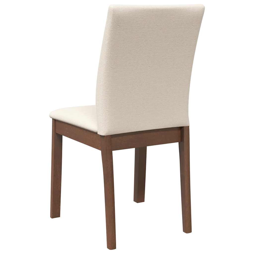 Sedie da Pranzo con Cuscini 2pz Marrone Legno Massello di Hevea