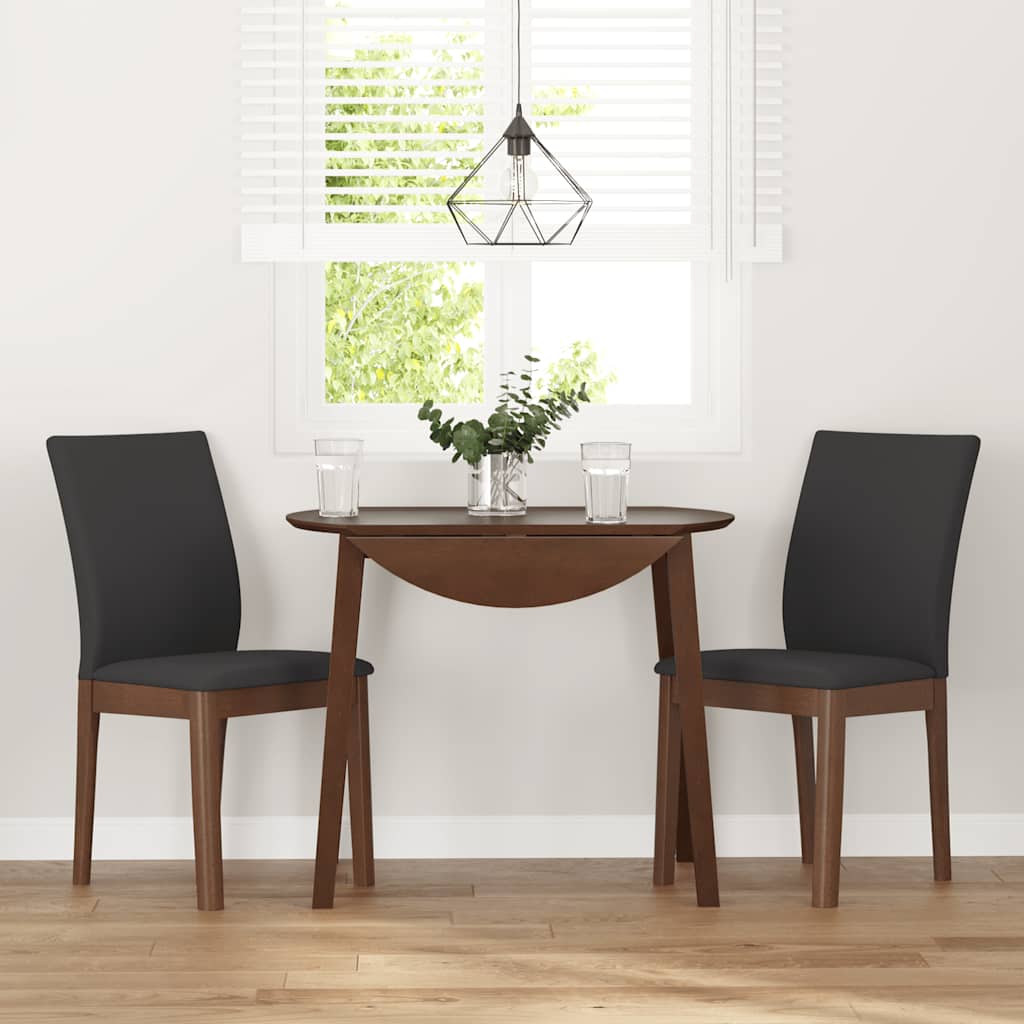 Sedie da Pranzo con Cuscini 2pz Marrone Legno Massello di Hevea