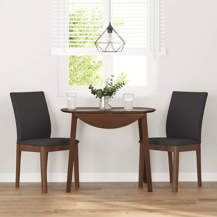 Sedie da Pranzo con Cuscini 2pz Marrone Legno Massello di Hevea