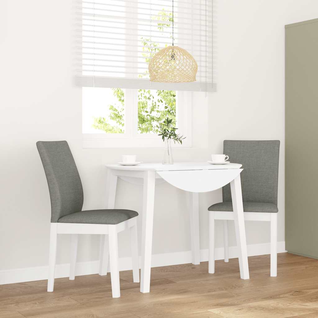 vidaXL Sedie da Pranzo con Cuscini 2 pz Bianco Legno Massello di Hevea