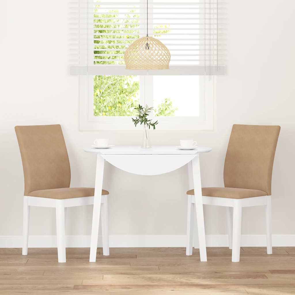 vidaXL Sedie da Pranzo con Cuscini 2 pz Bianco Legno Massello di Hevea