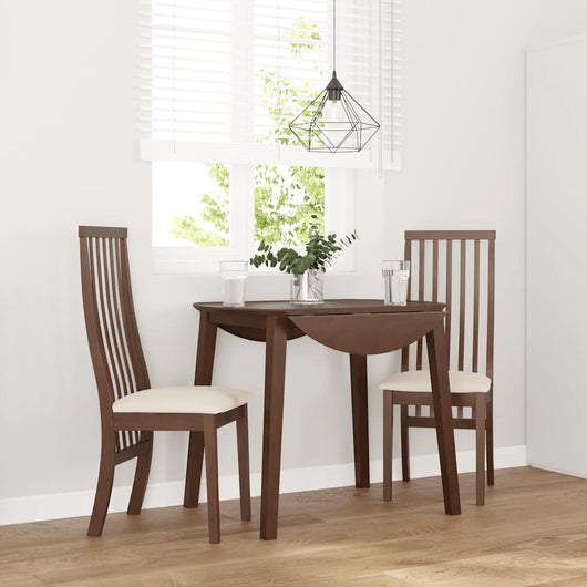 Sedie da Pranzo con Cuscini 2pz Marrone Legno Massello di Hevea 4102453