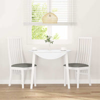 Sedie da Pranzo con Cuscini 2 pz Bianco Legno Massello di Hevea