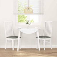 Sedie da Pranzo con Cuscini 2 pz Bianco Legno Massello di Hevea 4102457