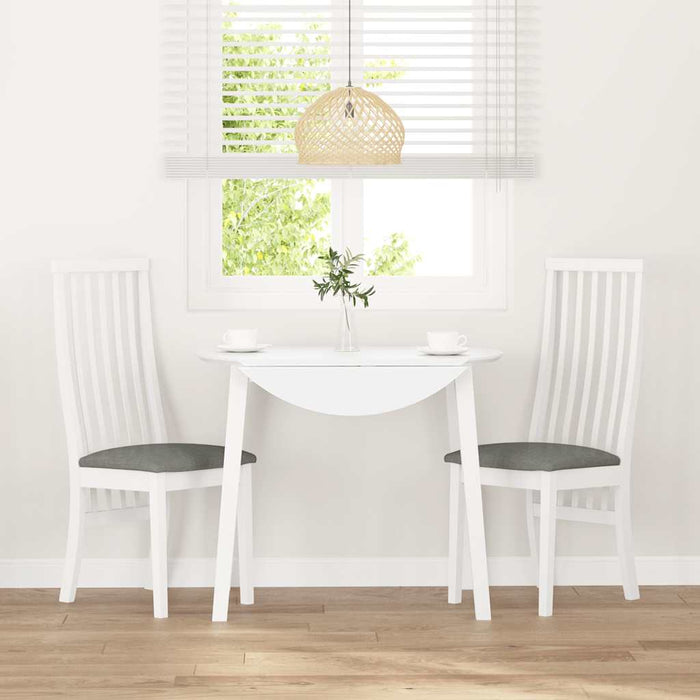 Sedie da Pranzo con Cuscini 2 pz Bianco Legno Massello di Hevea 4102457