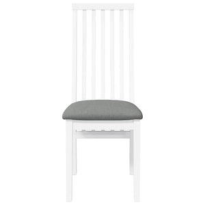 Sedie da Pranzo con Cuscini 2 pz Bianco Legno Massello di Hevea 4102457