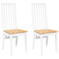 vidaXL Sedie da Pranzo 2 pz Bianche in Legno Massello di Hevea