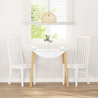 Sedie da Pranzo 2 pz Bianche in Legno Massello di Hevea 4102459