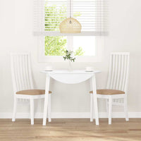 Sedie da Pranzo con Cuscini 2 pz Bianco Legno Massello di Hevea