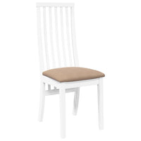 Sedie da Pranzo con Cuscini 2 pz Bianco Legno Massello di Hevea 4102460