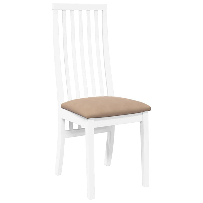 Sedie da Pranzo con Cuscini 2 pz Bianco Legno Massello di Hevea 4102460