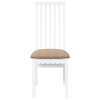 Sedie da Pranzo con Cuscini 2 pz Bianco Legno Massello di Hevea