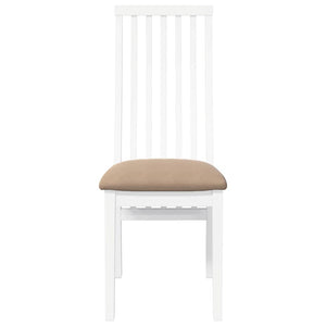 Sedie da Pranzo con Cuscini 2 pz Bianco Legno Massello di Hevea 4102460