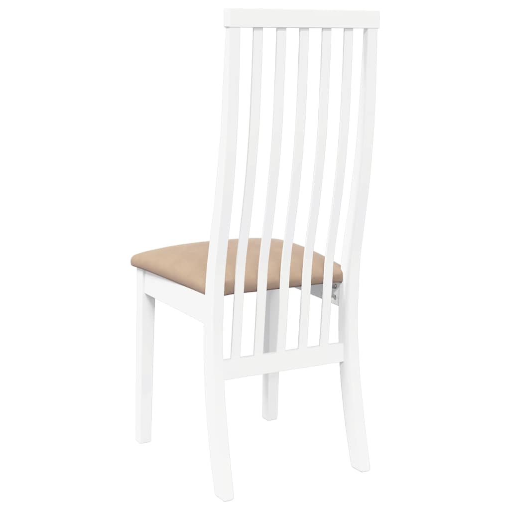 Sedie da Pranzo con Cuscini 2 pz Bianco Legno Massello di Hevea 4102460